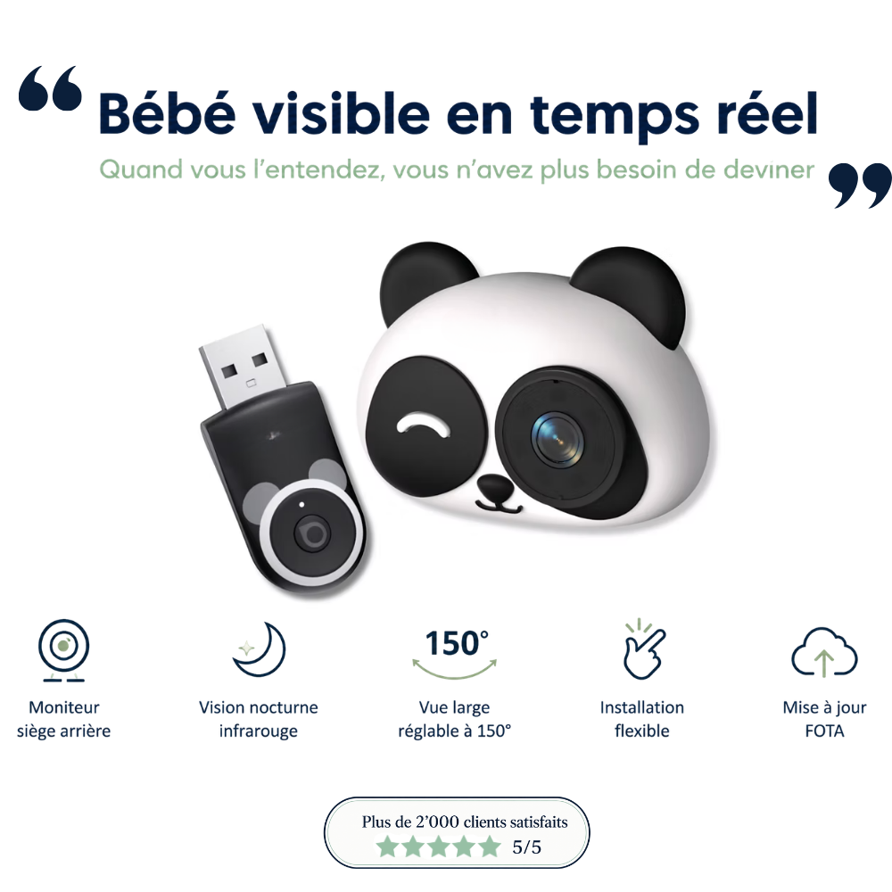 Kidzi SafeView™ — Caméra Bébé Voiture