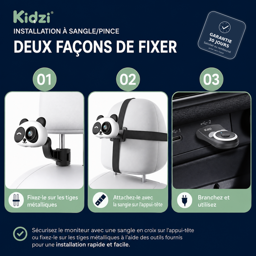 Kidzi SafeView™ — Caméra Bébé Voiture